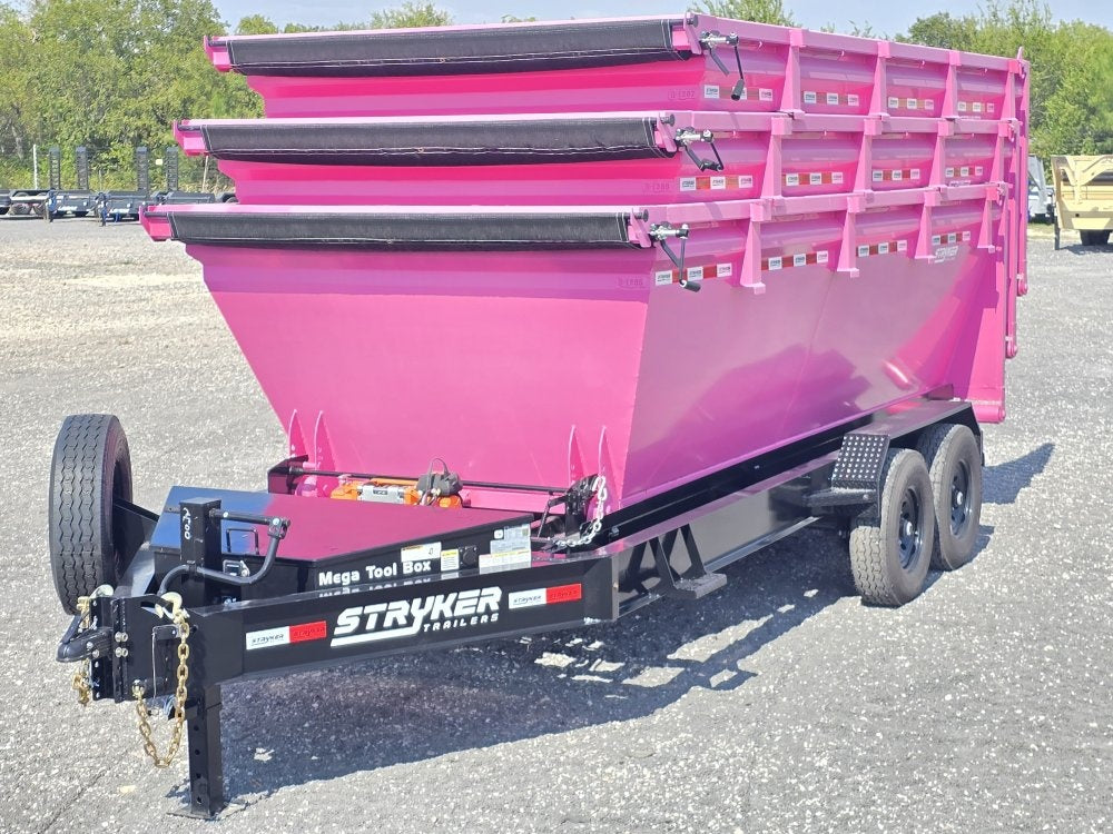 Stryker 16' BP Roll off Bundle (2) 7k Axles + 3 Bins w/ 4' Walls - Roll Off Packages/RO 16' Bumper Pull - Stryker Dealership Group