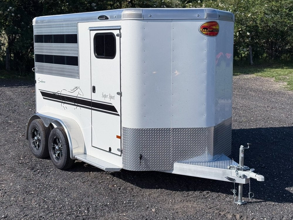 Sundowner 2 Horse Super Sport - White - Porch Lights - 2 Horse - Horse Trailers - TrailerSwap