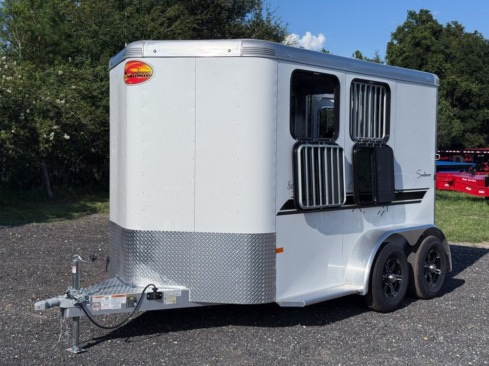 Sundowner 2 Horse Super Sport - White - Porch Lights - 2 Horse - Horse Trailers - TrailerSwap