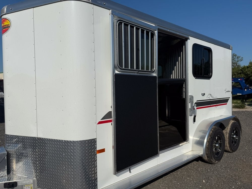 Sundowner 2 Horse Super Tack - White - Porch Lights - 2 Horse - Horse Trailers - TrailerSwap