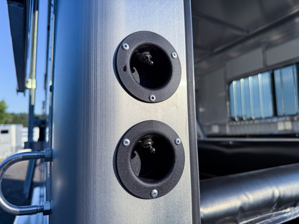 Sundowner Charter SE 2+1 Gooseneck Straight Load - White w/Stainless Nose (2) 5,200lb Axles - Side R - 2 Horse - Horse Trailers - TrailerSwap