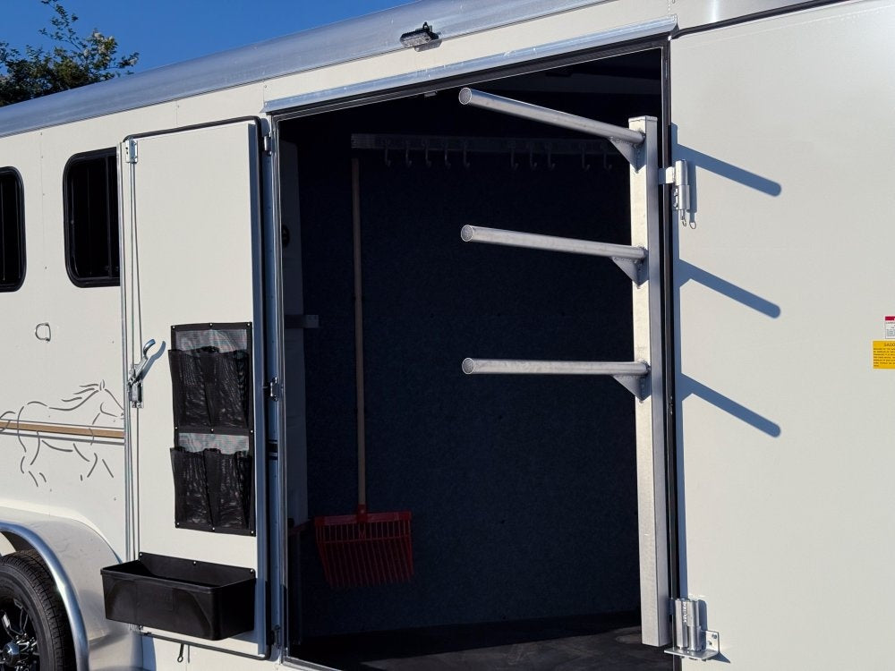 Sundowner Super Tack 3 Horse w/ Large Tack Room and Water Tank - White (2) 5,200lb Axles - 3 Horse - Horse Trailers - TrailerSwap