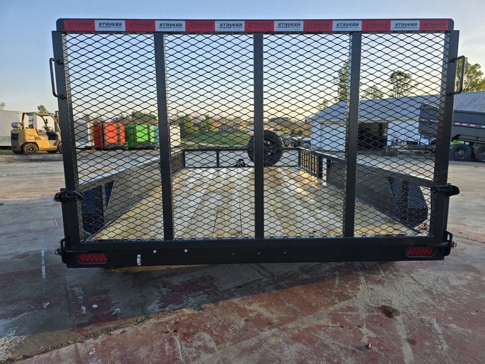 14' Utility Trailer (2) 3.5K Axles, 77" Wide, Side Ramps and 4' Gate 4071
