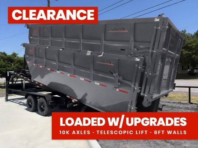 Horizon 20' HRD GN Roll off Bundle (2) 10k Axles + 2 Bins w/ 6' Walls 0096-B