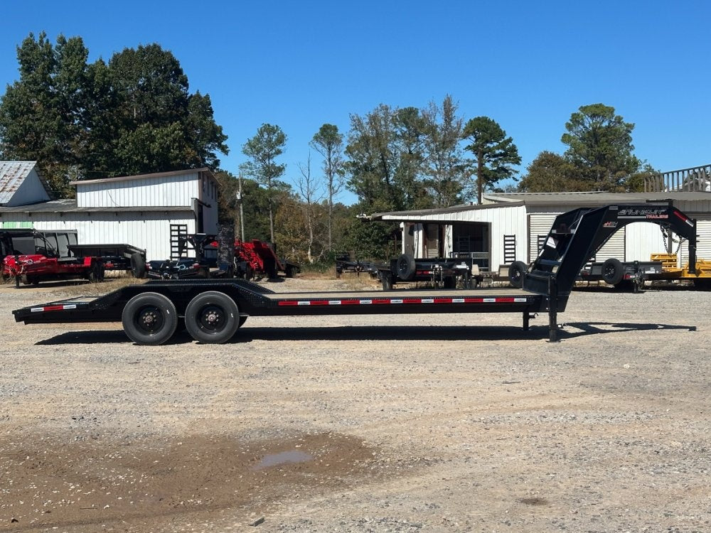 26' HEH Gooseneck Equipment Trailer (2) 10K Axles, Drive Over Fenders, 3' Dove W/ Slide In Ramps 10275