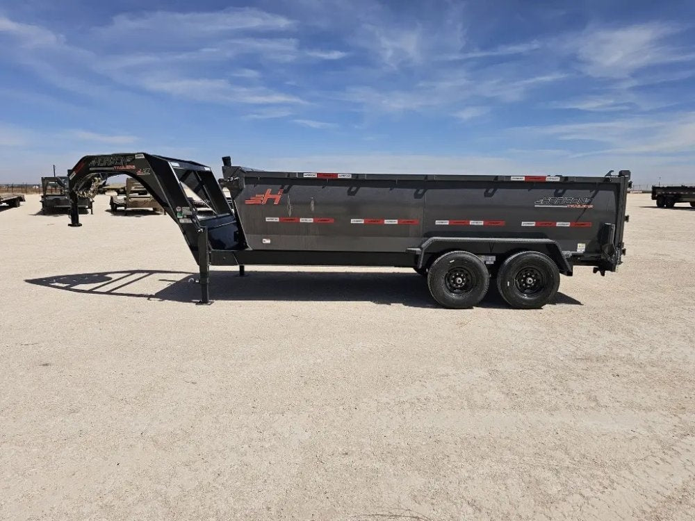 16' Horizon LZ7 Gooseneck Dump Trailer 42" Side Walls Telescopic Lift - (2) 7K Axles 15705