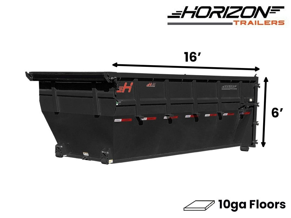 16' Horizon HDZ Roll Off Bin 6' Wall + Tarp 10151