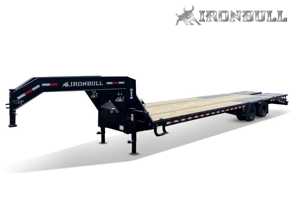 32' Iron Bull FLG Gooseneck Deckover Trailer Mega Ramps - (2) 10,000 lb Axles 913922
