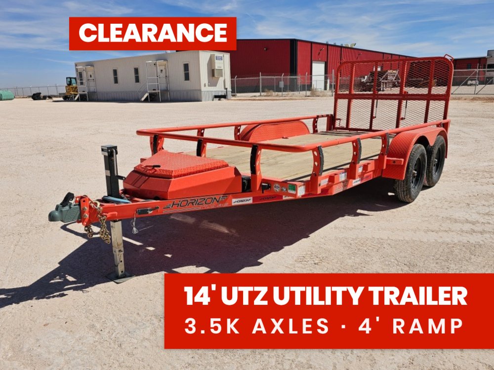 14' Horizon UTZ Bumper Pull Utility Trailer - (2) 3.5K Axles 15580