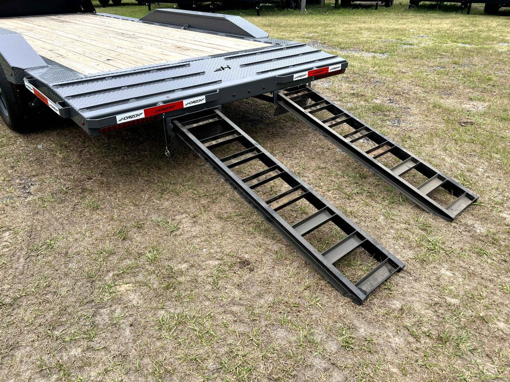 18' EHZ BP Equipment Trailer 2 - 7k Axles Slide in Ramps Drive Over Fenders 2746