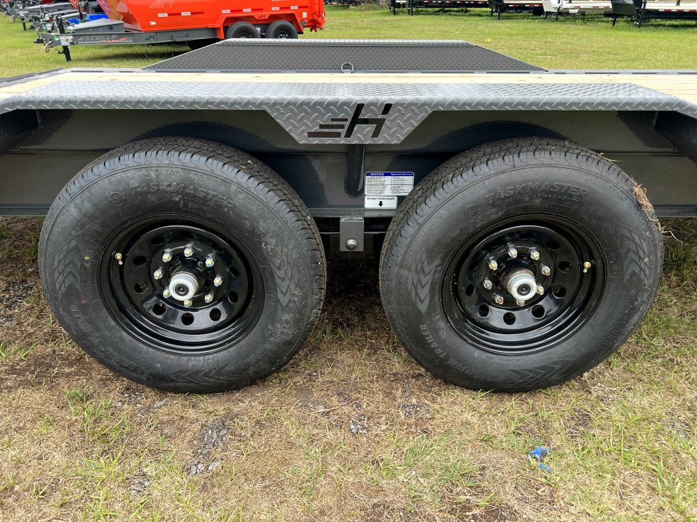 18' EHZ BP Equipment Trailer 2 - 7k Axles Slide in Ramps Drive Over Fenders 2746