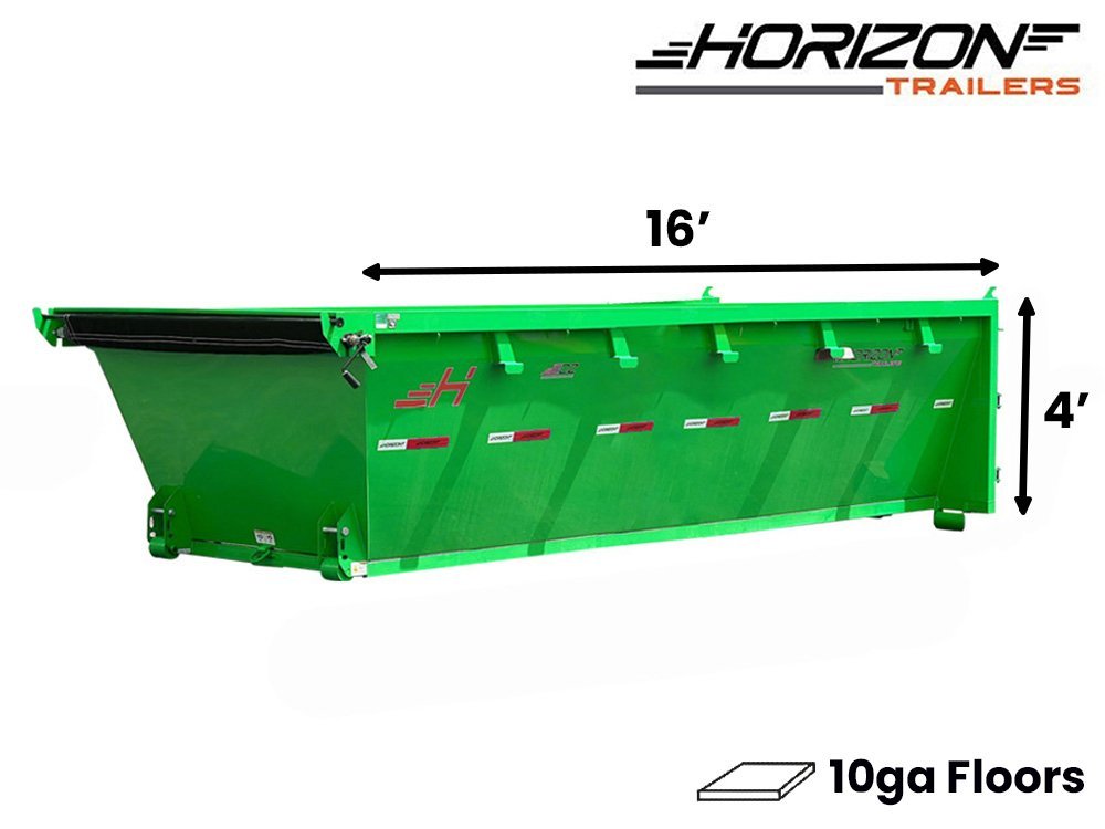16' Horizon EDZ Roll Off Bin 4' Wall + Tarp 8200