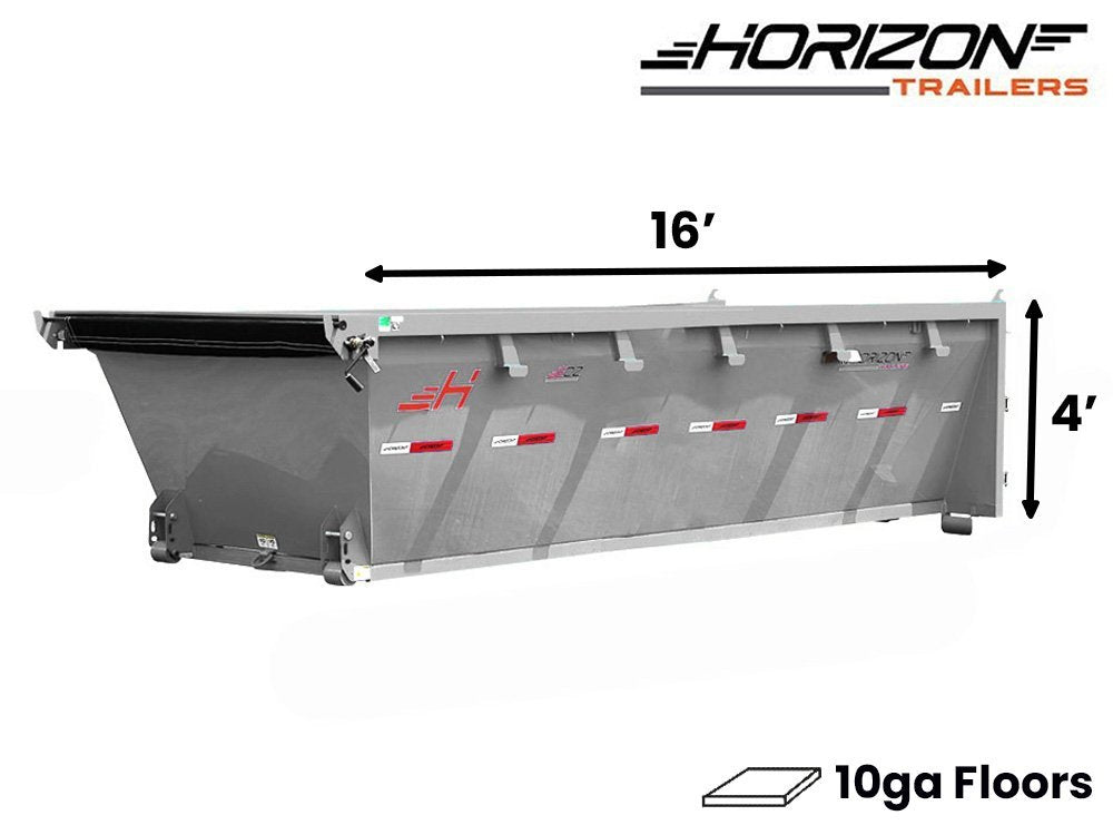 16' EDZ Roll Off Bin 4' Walls - Cloud Gray - #EDZ0006524 6524