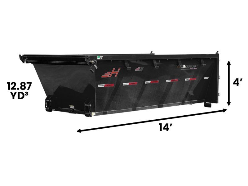 14' EDZ Roll Off Bin 4' Walls - Black - #EDZ0006961 6961
