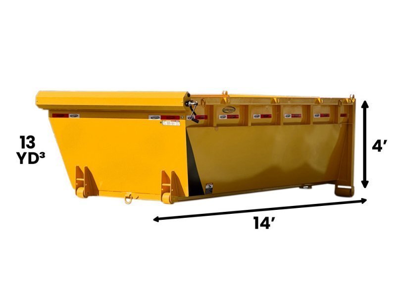 14' Roll Off Bin - 4' Side Wall - 7 Gauge Floor 847-19