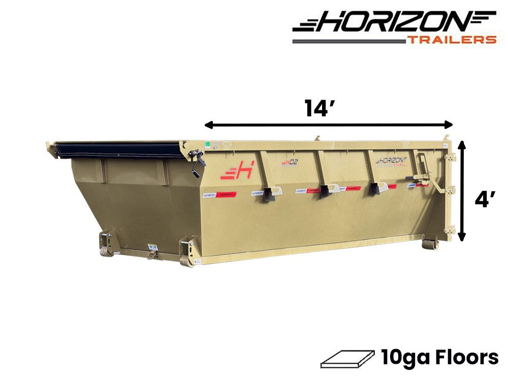 14' HDZ Roll Off Bin 4' Wall + Tarp 8025