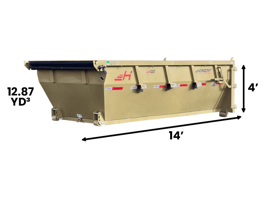 14' HDZ Roll Off Bin 4' Wall + Tarp 8026