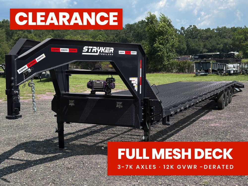 44' Stryker Gooseneck Full Width Mesh Deck Multi Car Hauler (3) 7k Axles - 12k GVWR Derated 3161