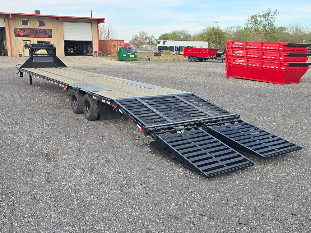 40' Stryker Gooseneck Dual Wheel Deckover Trailer Mega Ramps - (2) 10K Axles 2301