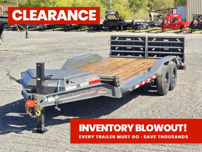 EHZ 20' x 83" BP EQUIPMENT TRAILER (2) 7K Axles, Mega Ramps, 14 Ply Tires 13435