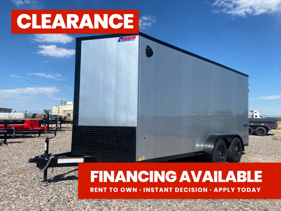 8.5 x 16 Journey SE Flat Top Sloped V Nose Car Hauler (2) 3500 lbs Axles 135048