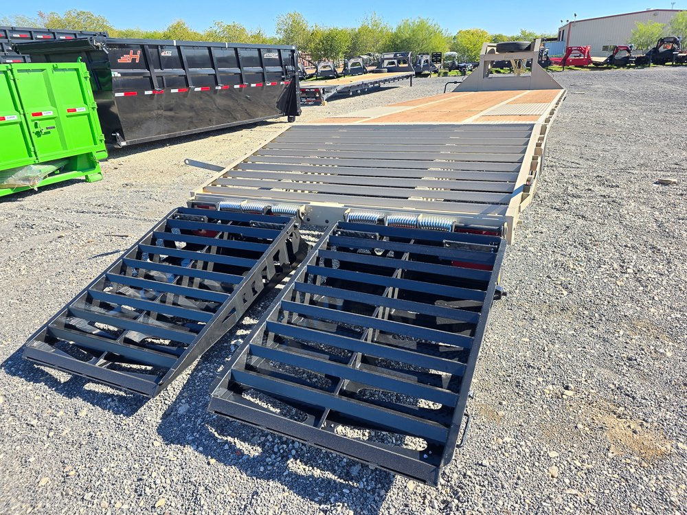 30' DKO Gooseneck Deckover 25' + 5' Mega Ramps (2) 10K Axles 10431