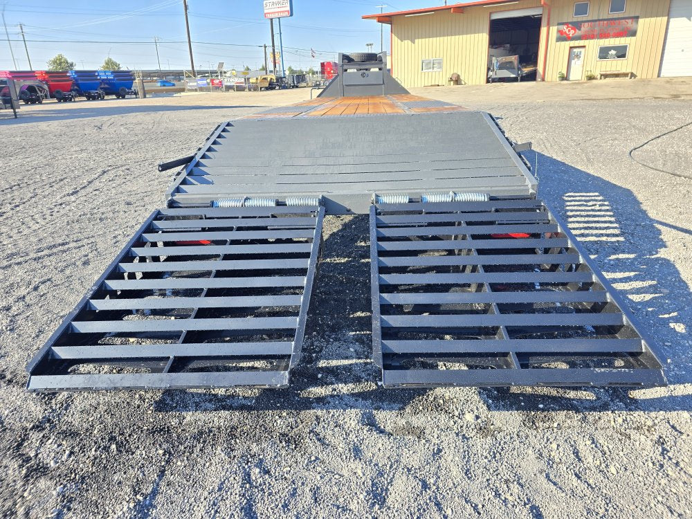 32' DKO Gooseneck Deckover 27' + 5' Mega Ramps (2) 12K Axles 11354