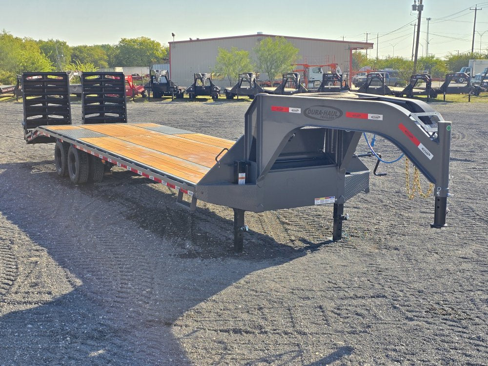 32' DKO Gooseneck Deckover 27' + 5' Mega Ramps (2) 12K Axles 11354