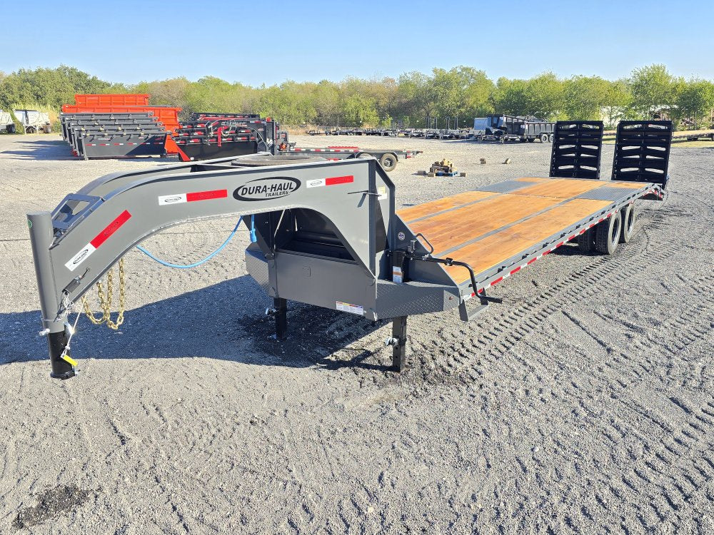 32' DKO Gooseneck Deckover 27' + 5' Mega Ramps (2) 12K Axles 11354