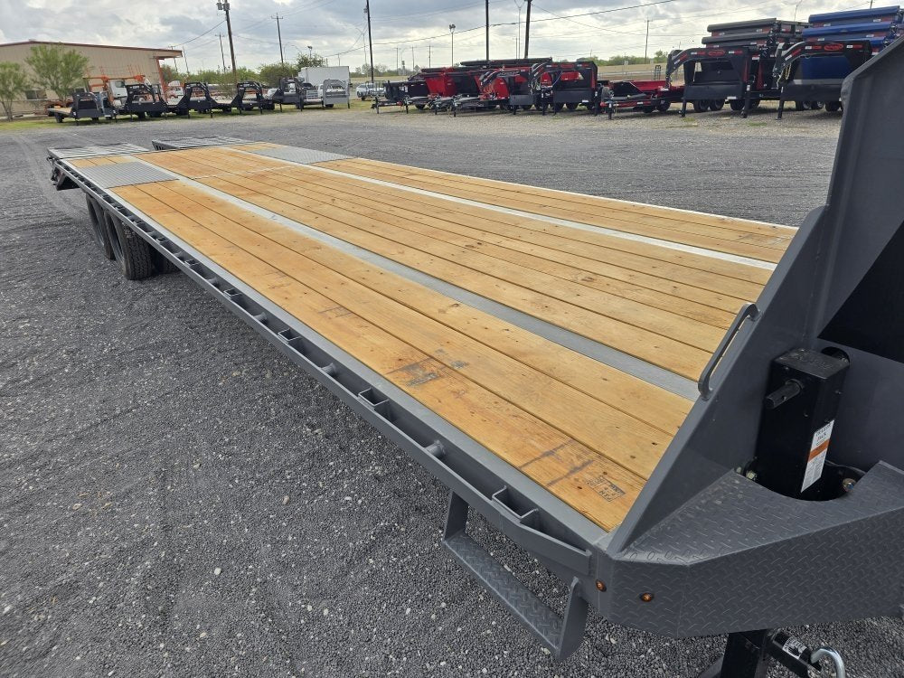 32' DKO Gooseneck Deckover 27' + 5' Mega Ramps (2) 12K Axles 011360