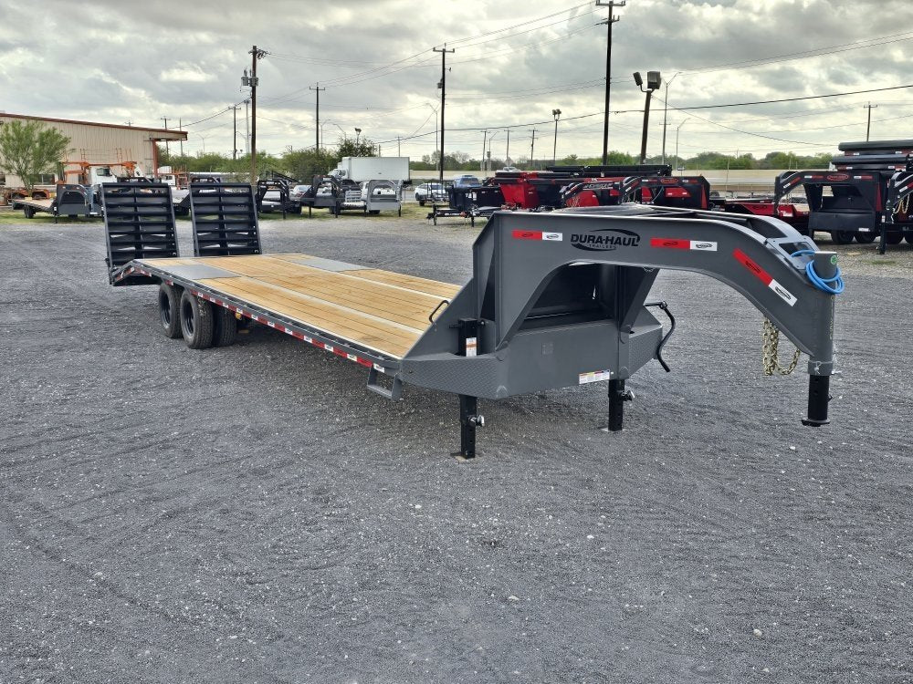 32' DKO Gooseneck Deckover 27' + 5' Mega Ramps (2) 12K Axles 011355