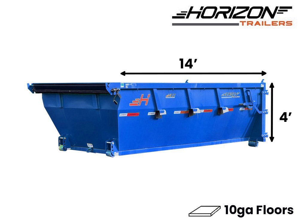 14' HDZ Roll Off Bin 4' Wall + Tarp 10232
