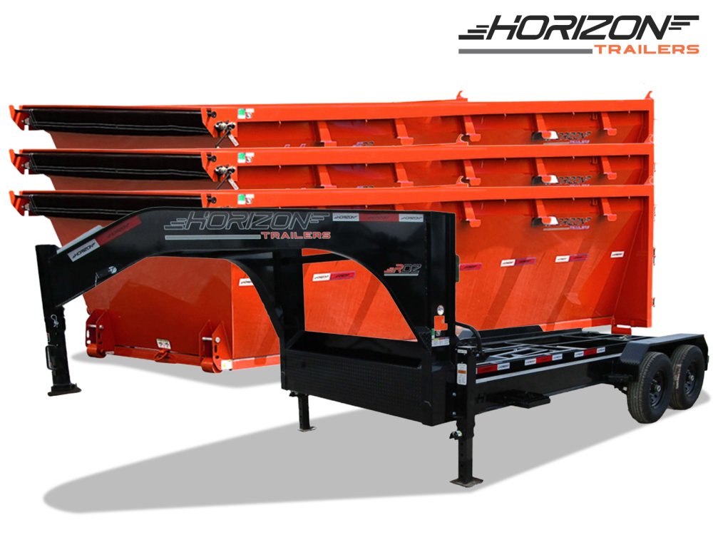 Horizon 16' RDZ GN Roll off Bundle (2) 7k Axles + 3 Bins w/ 4' Walls 9199-A