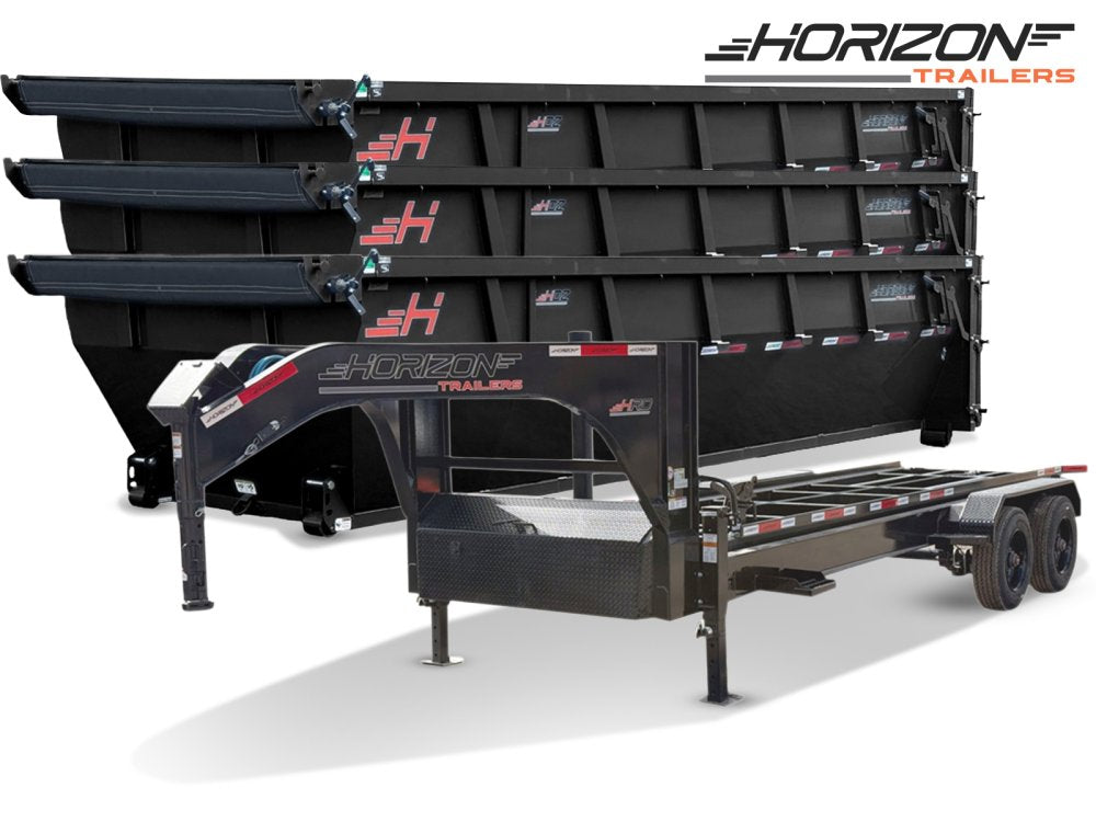 Horizon 16' HRD GN Roll off Bundle (2) 10k Axles + 3 Bins w/ 4' Walls 9523-C