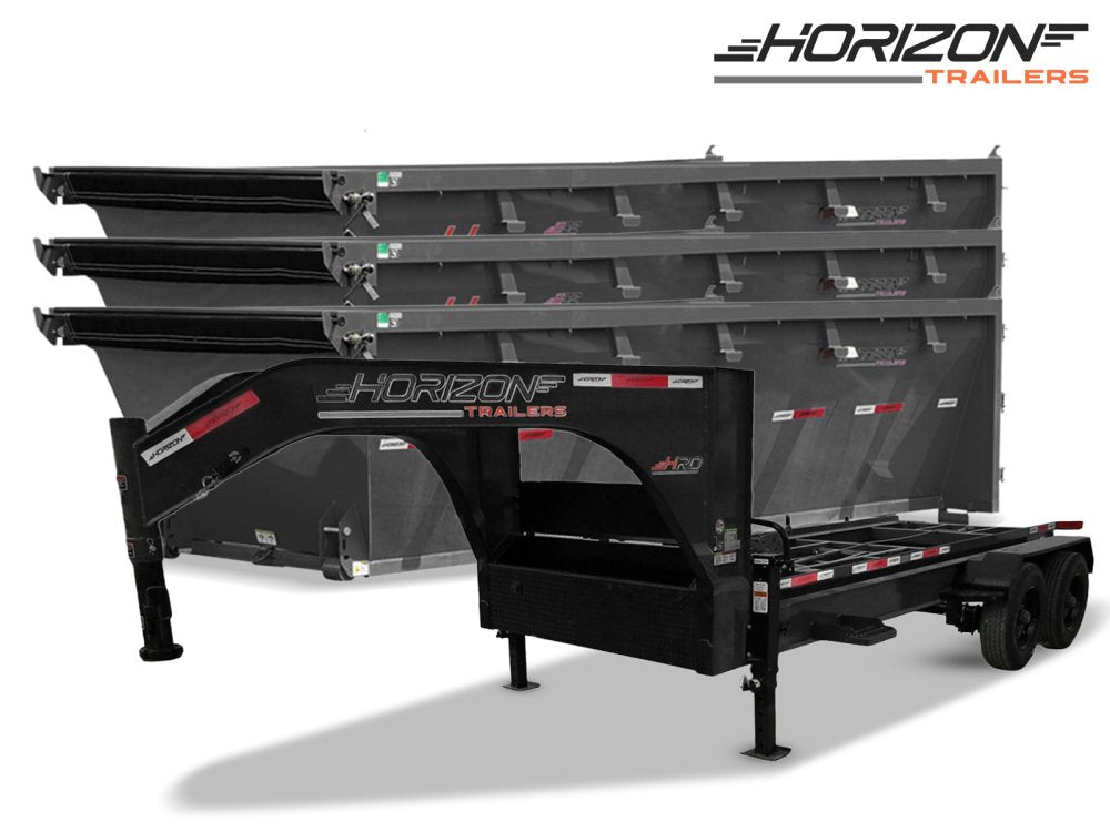 Horizon 16' HRD GN Roll off Bundle (2) 10k Axles + 3 Bins w/ 4' Walls 9523-A