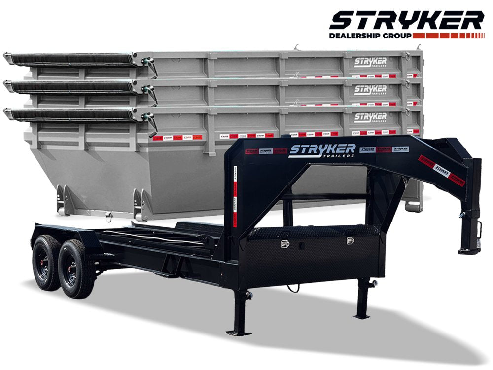 Stryker 16' GN Roll off Bundle (2) 8k Axles + 3 Bins w/ 4' Walls 2886-C