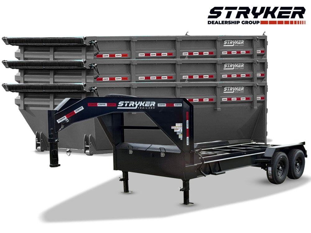 Stryker 16' GN Roll off Bundle (2) 7k Axles + 3 Bins w/ 4' Walls 2581-D