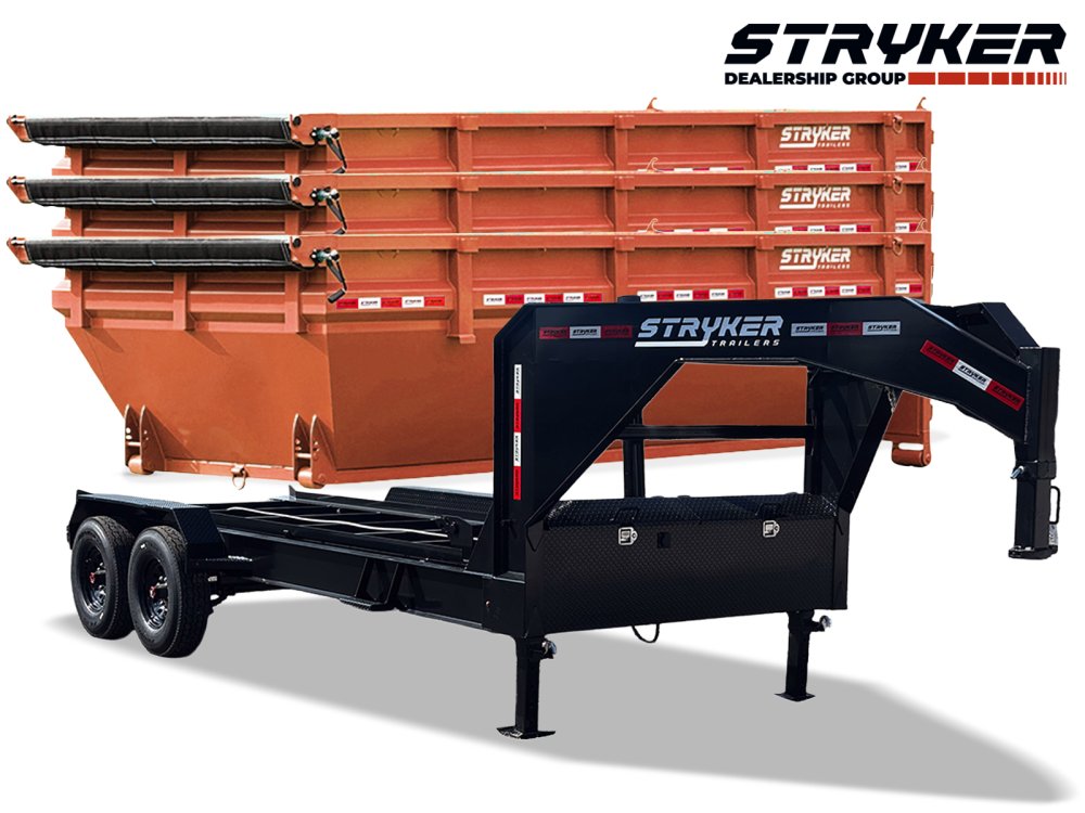 Stryker 16' GN Roll off Bundle (2) 8k Axles + 3 Bins w/ 4' Walls 2886-B
