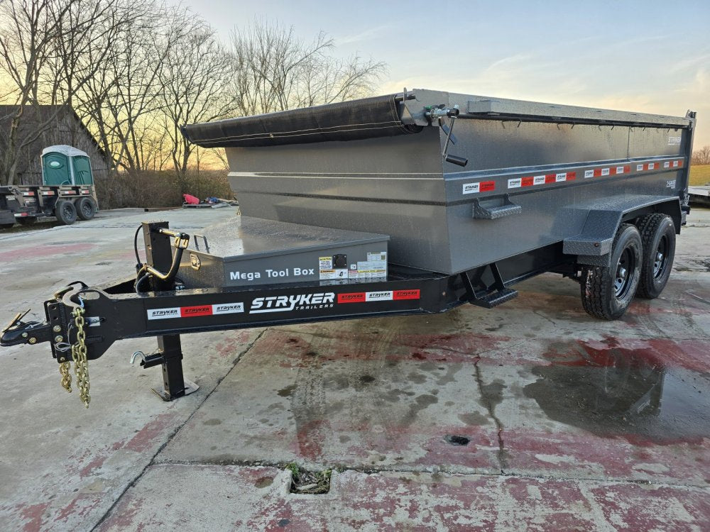 14' Stryker SDT Bumper Pull Dump Trailer 36" Side Walls - (2) 7k Axles 3762