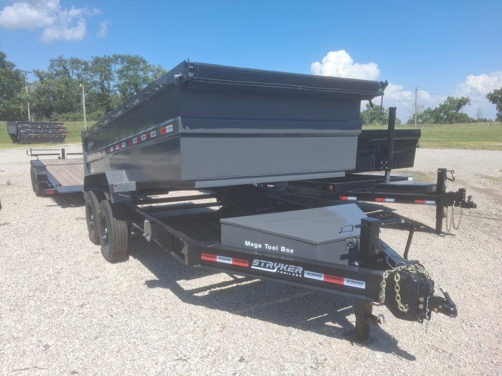 14' Stryker SDT Bumper Pull Dump Trailer 36" Side Walls - (2) 7k Axles 3762