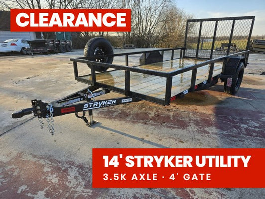 14' Utility Trailer (1) 3.5K Axle, 77" Wide 4' Gate 3765