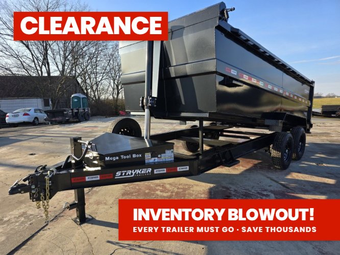 16' Stryker SDT Bumper Pull Dump Trailer 48" Side Walls - (2) 7k Axles 3760