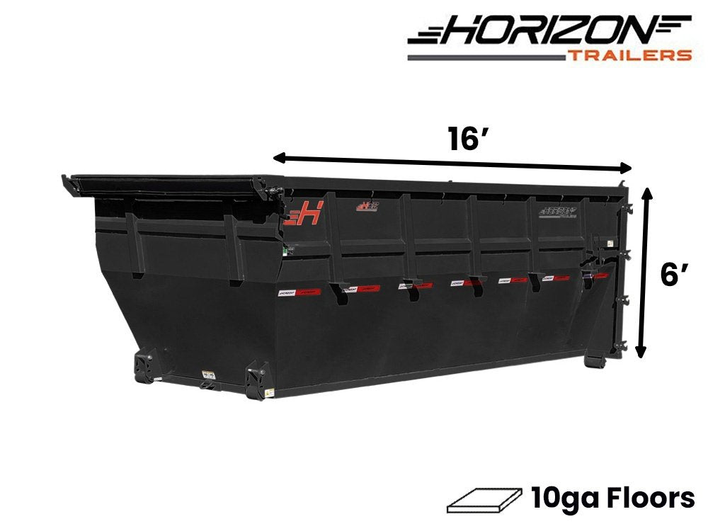 16' Horizon HDZ Roll Off Bin 6' Wall + Tarp 10150