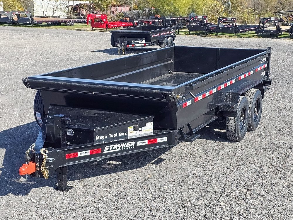 16' Stryker SDT Bumper Pull Dump Trailer 24" Side Walls - (2) 7k Axles 3777