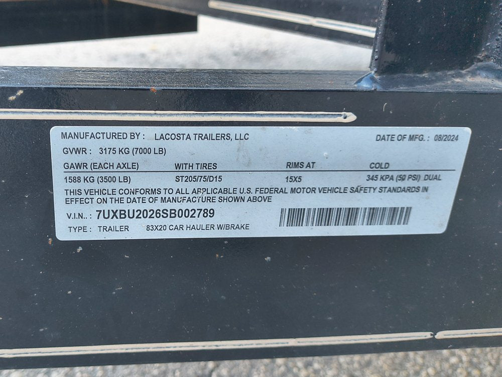 20' x 83" Manufacturer Single Car 2789