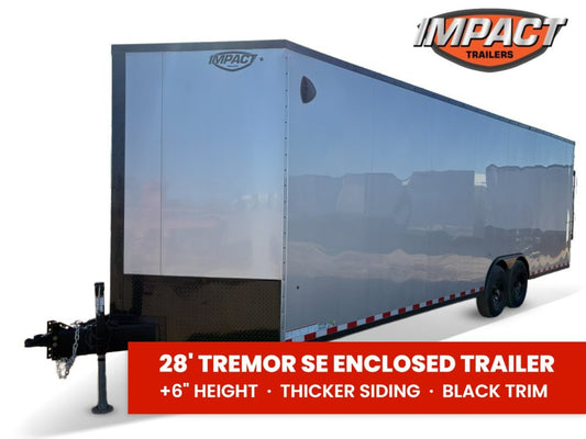 8.5 x 28 Tremor SE Flat Top Sloped V Nose Enclosed Trailer - (2) 7000 lb Axle 129562