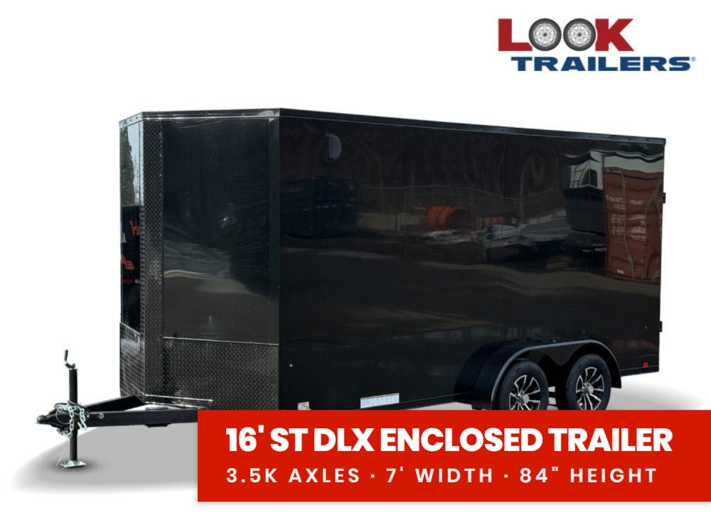 7 x 16 DX 7K Flat Top V Nose Enclosed - (2) 3500 lb Axles 141474
