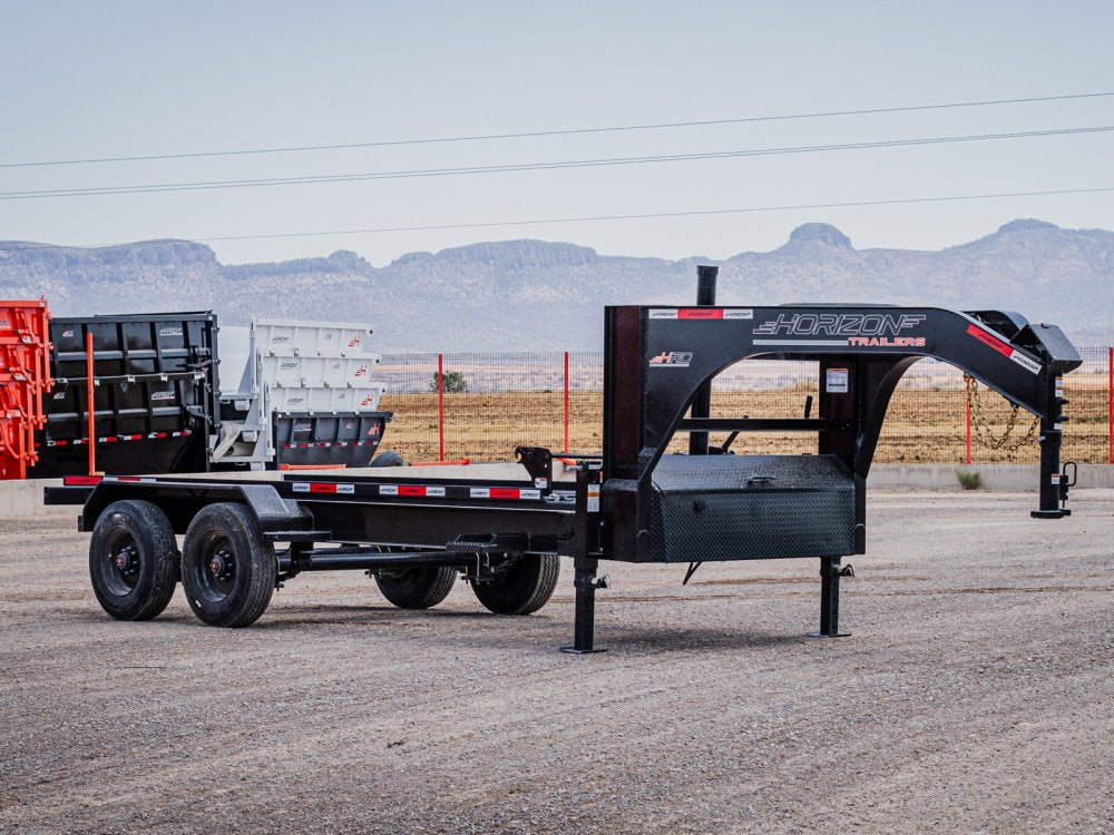16' Horizon HRD Gooseneck Roll Off Base Trailer Telescopic 12K Lift - (2) 10K Axles 16075
