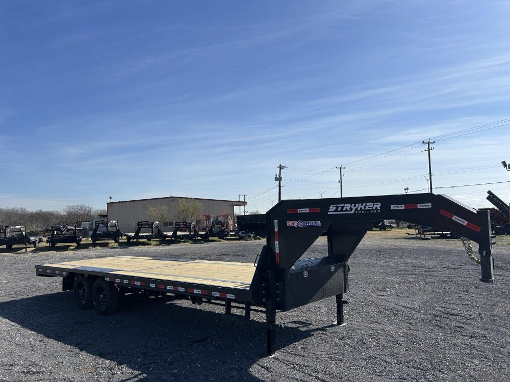 25' Stryker Gooseneck Deckover Trailer Straight Deck - (2) 7K Axles 3902
