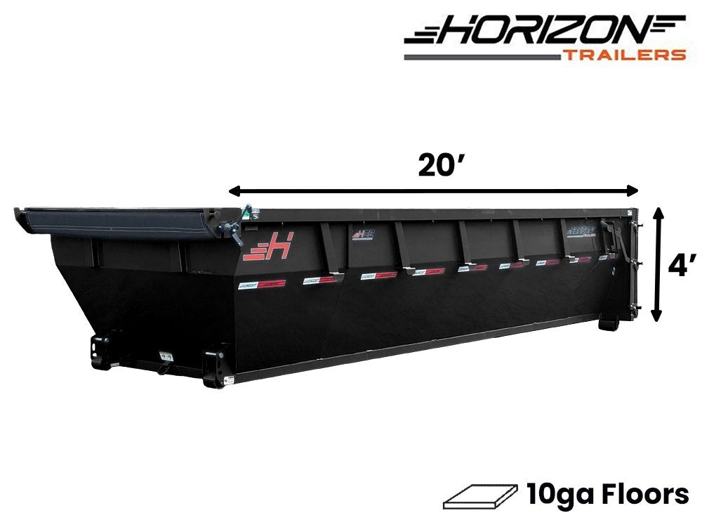 20' Horizon HDZ Roll Off Bin 4' Wall + Tarp 9664